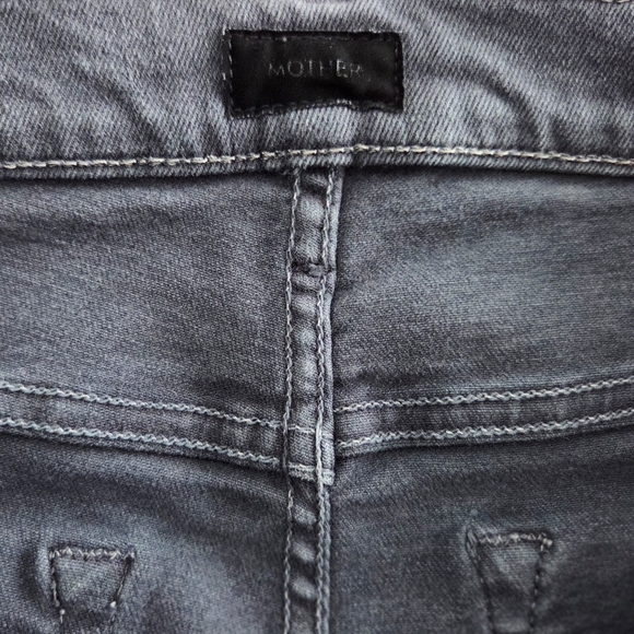 MOTHER The Hustler Ankle Fray High Rise Cropped Flare Jeans Womens 28 Charcoal - Picture 8 of 11